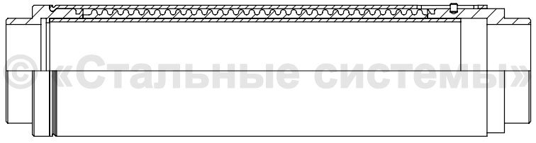 Рабочий чертеж компенсатора КСО.ОВ для систем отопления с патрубками под приварку