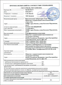 Протокол испытаний компенсаторов КСО.Ф