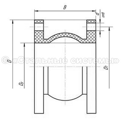 Рабочий чертеж резинового компенсатора